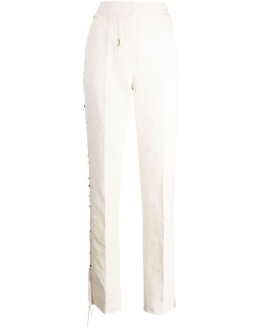 Jacquemus White Le Pantalon Tibau Brodé Tailored Trousers