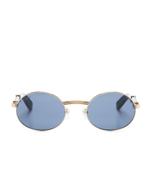 Cartier Blue Première De Cartier Oval-frame Sunglasses