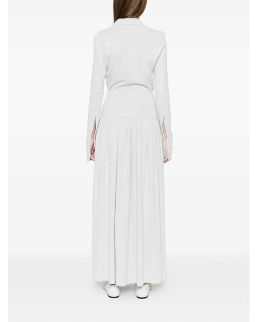 AYA MUSE White Draped Maxi Dress