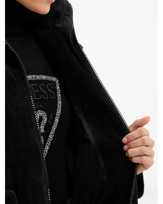 ARMANI EXCHANGE Black Corduroy Hooded Jacket