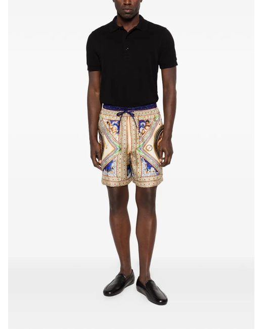 Casablanca White Print Drawstring Shorts for men