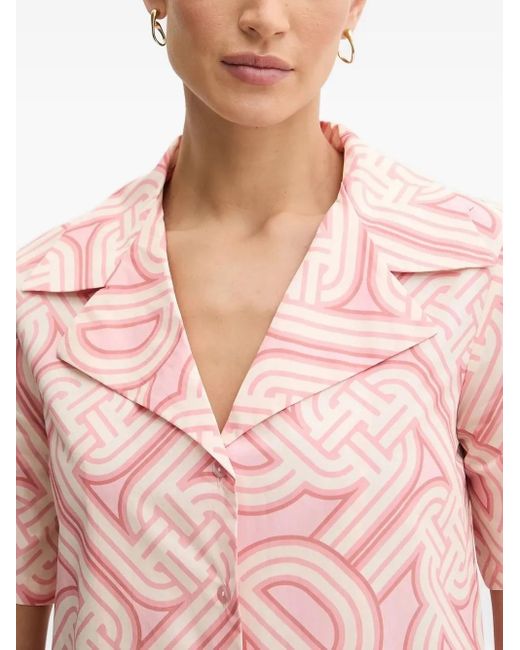 Silvian Heach Pink Geometric-Print Shirt