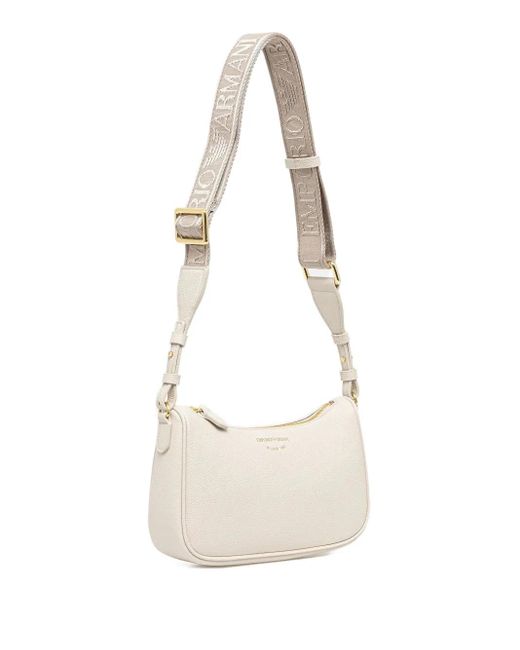Emporio Armani ロゴプレート ショルダーバッグ White