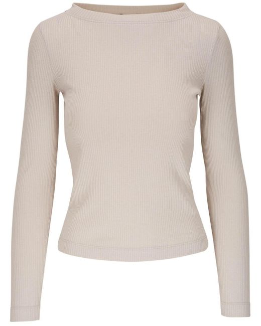 Brunello Cucinelli Natural Ribbed-knit Cotton Top