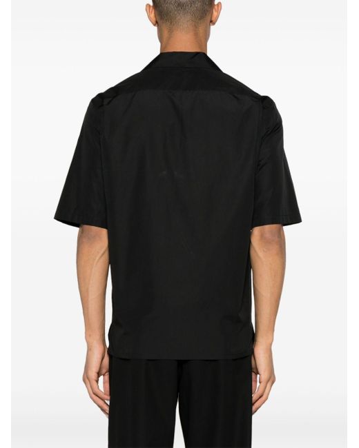 Alexander McQueen Black Logo-embroidered Poplin Shirt for men