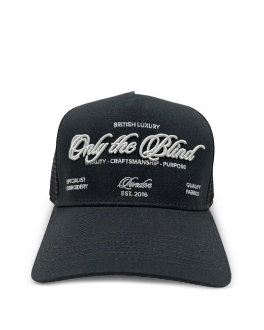 Only the Blind Black Logo-Embroidered Trucker Cap for men