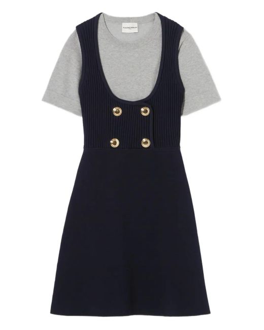 Claudie Pierlot Gebreide Mini-Jurk Met Knopen in het Black