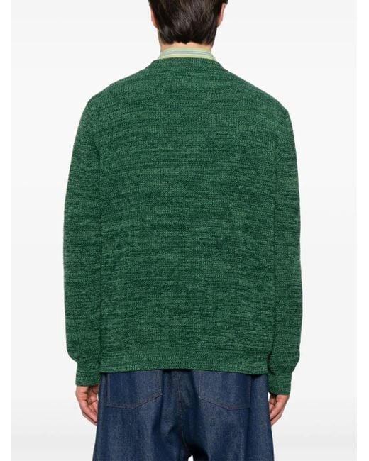 Maison Kitsuné Green Logo-Embroidered Sweater for men