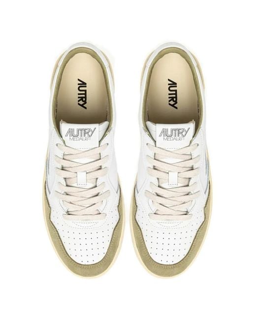 Autry White Medalist Panelled Leather Sneakers