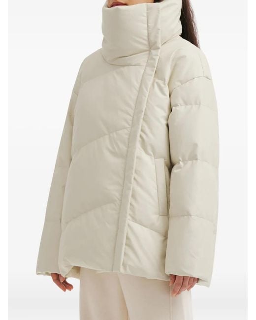 B+ AB White Quilted Funnel-Neck Jacket
