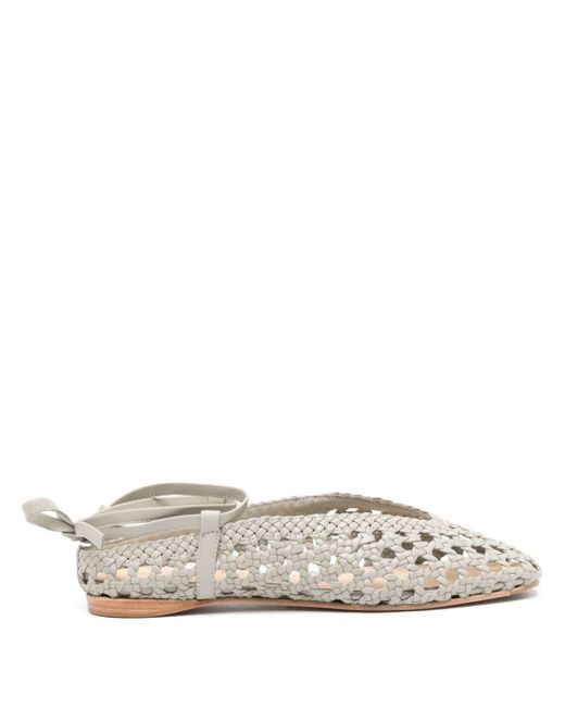 Paloma Barceló White Palmira Leather Slippers