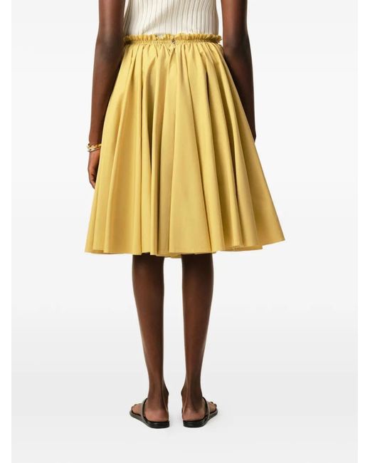 AMI Metallic Cotton Midi Corolla Skirt