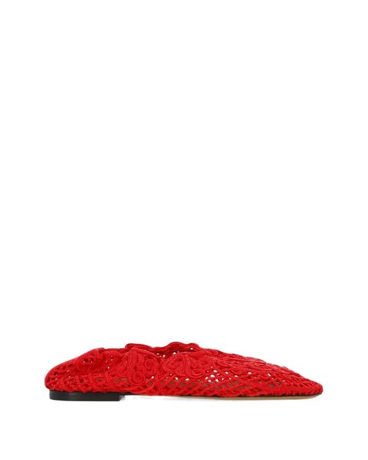 Odissi Red Iris Flat Shoes