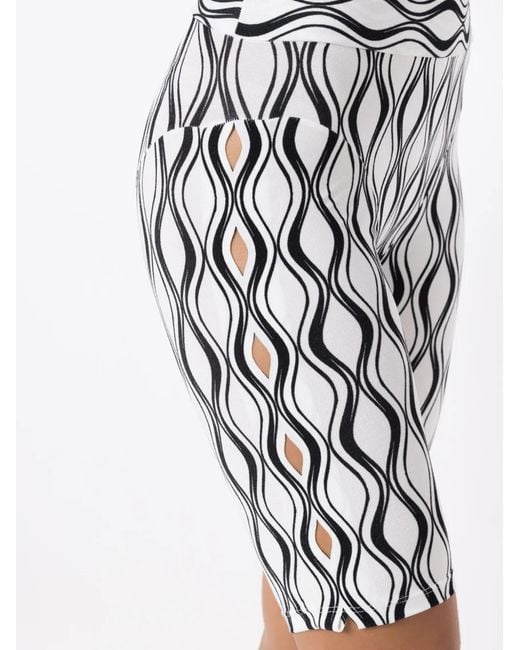 Amir Slama Black Graphic-Print Cut-Out Shorts