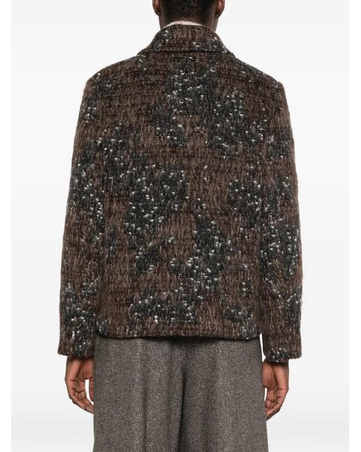 Peserico Brown Zip-Up Collared Jacket