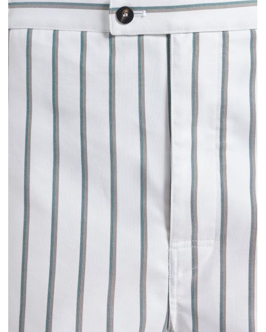 Ferragamo White Striped Bermuda Shorts for men