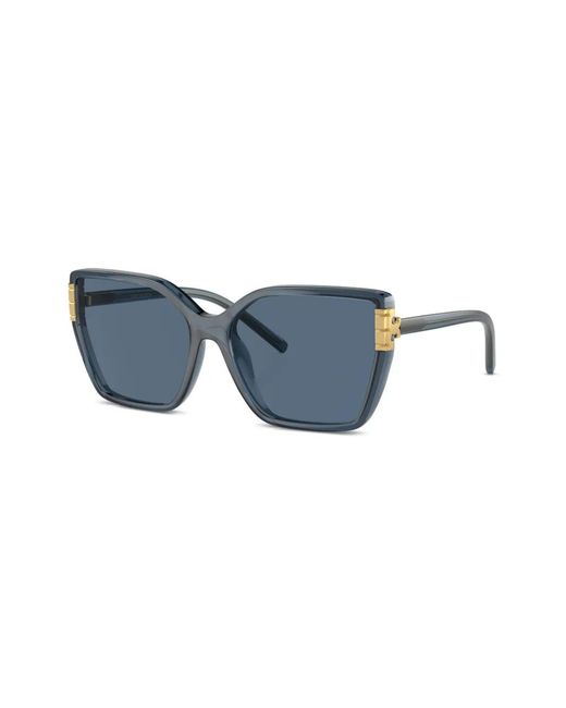 Tory Burch Blue Eleanor Oversize-Frame Sunglasses
