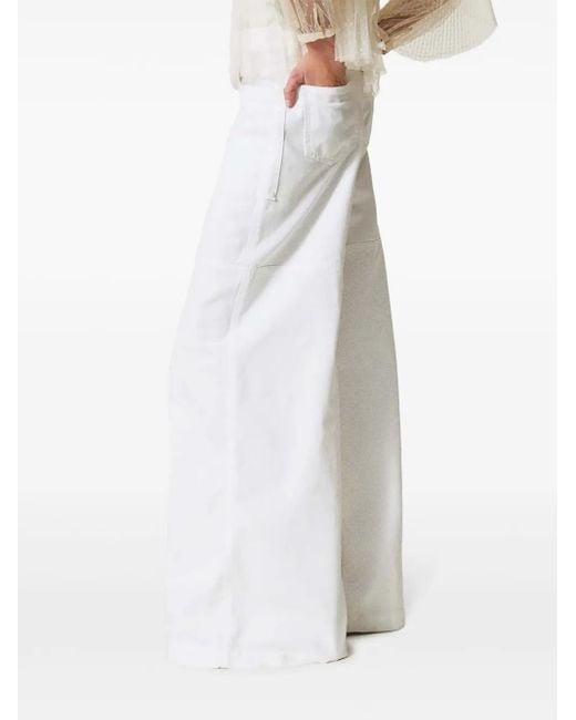Vaqueros Anchos Tipo Cargo Twinset de color White