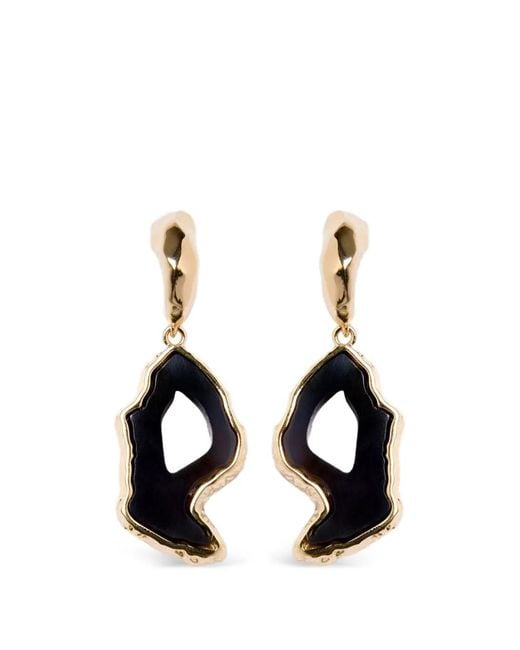 Erdem Black Stone-Pendant Drop Earrings