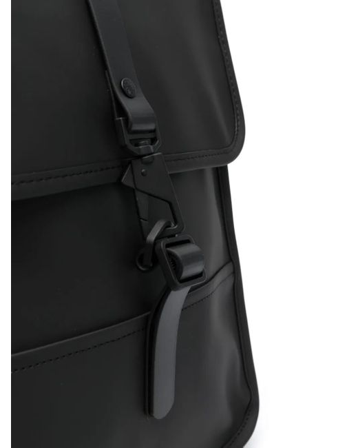 Rains Black Lobster-Fastening Flap Backpack