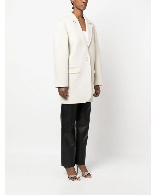 Isabel Marant White Jilinka Single-Breasted Coat