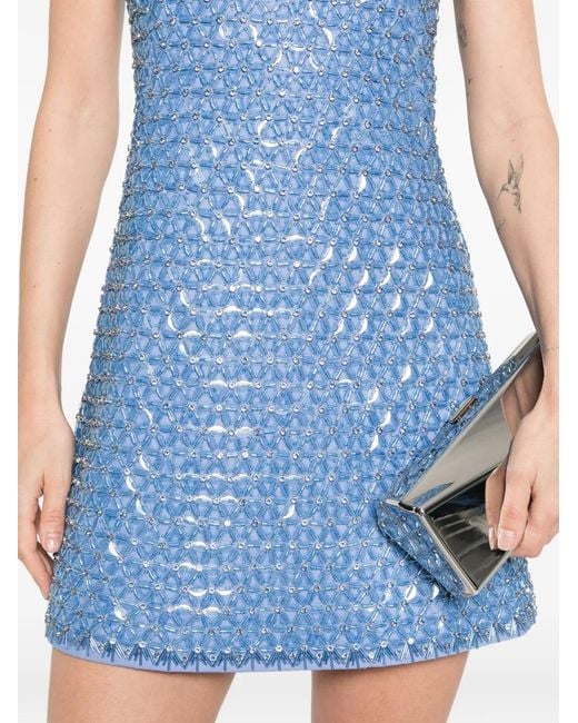 Jonathan Simkhai Blue Beaded Mini Dress