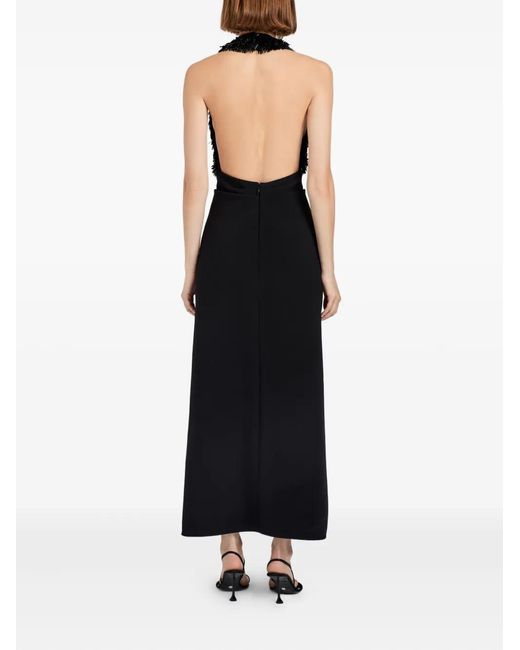 Proenza Schouler Black Fringed Twisted-Detail Dress