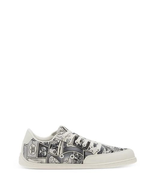 Be Lenka White Comic-Book Print Sneakers