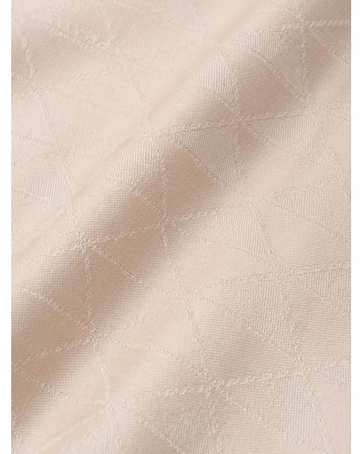 Prada Natural Silk-Wool Logo Scarf