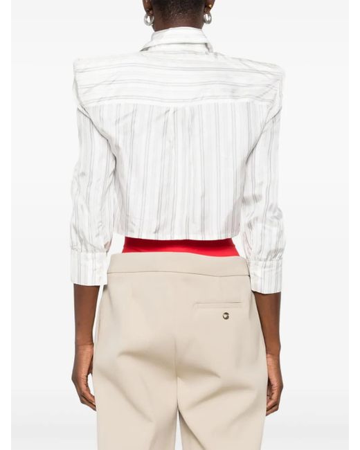 Camicia Power Crop A Righe di Coperni in White