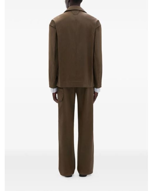 Ferrari Brown Zip-Up Shirt Jacket for men