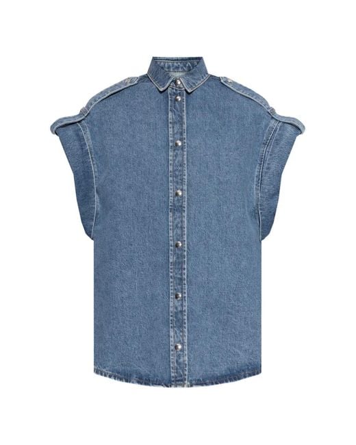 IRO Blue Gilet À Épaulettes