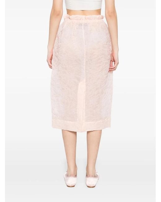 Simone Rocha Pink Jupe À Taille Volantée