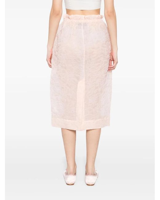 Simone Rocha Pink Ruffle-Waisted Skirt