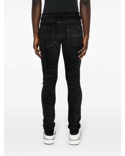Jeans skinny Plaid MX1 a vita media di Amiri in Black da Uomo