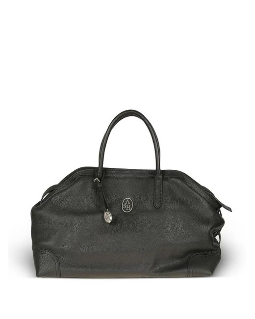 Ash Black Jaqueline Pebbled Tote Bag