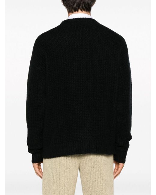 Gucci Black Ribbed-knit Cashmere-silk Jumper for men