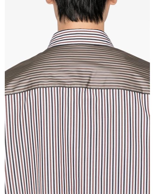 we11done Gray Striped Button-Down Shirt for men