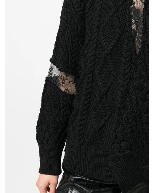 Monse Black Cable-Knit Jumper