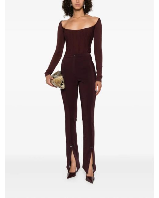 Mugler Red Split-Hem Trousers