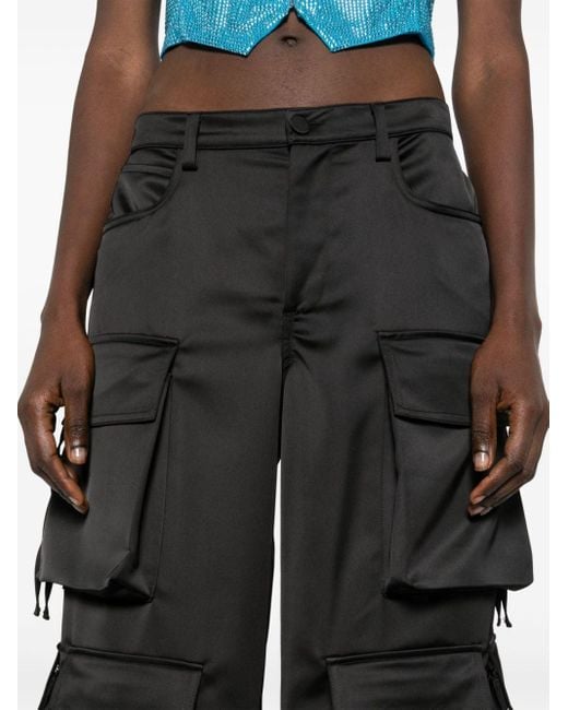 Pantalon droit à poches cargo GIUSEPPE DI MORABITO en coloris Black