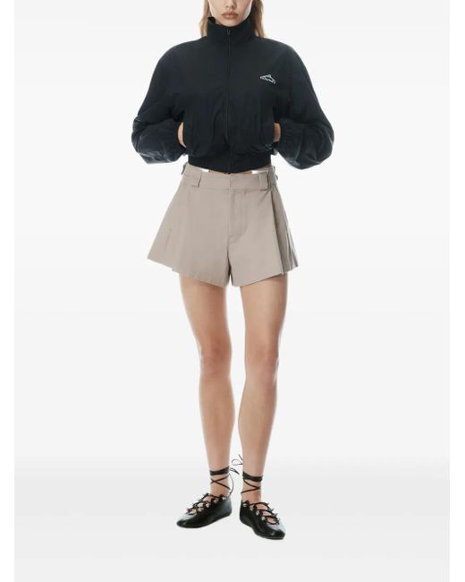 Alexander Wang Natural High-Waisted Pleated Shorts