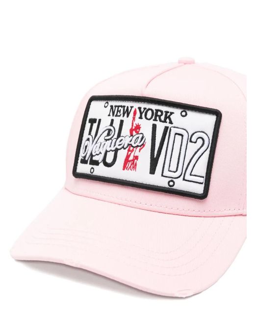 DSquared² Pink New York-Patch Baseball Cap for men