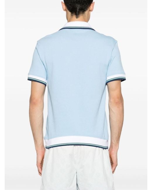Casablancabrand Blue Logo-patch Piqué Polo Shirt for men