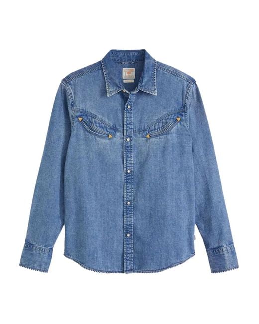 メンズ Levi's ポケット デニムシャツ Blue