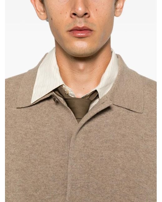 Saint Laurent Natural Button-Fastening Polo Shirt for men