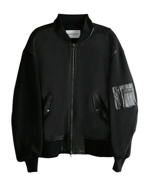 Givenchy Bomberjack Met Leren Vlakken in het Black voor heren