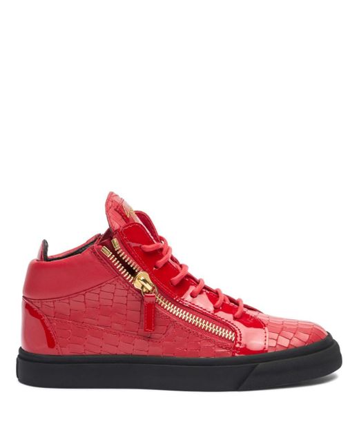 Giuseppe Zanotti Red Kriss Leather Sneakers