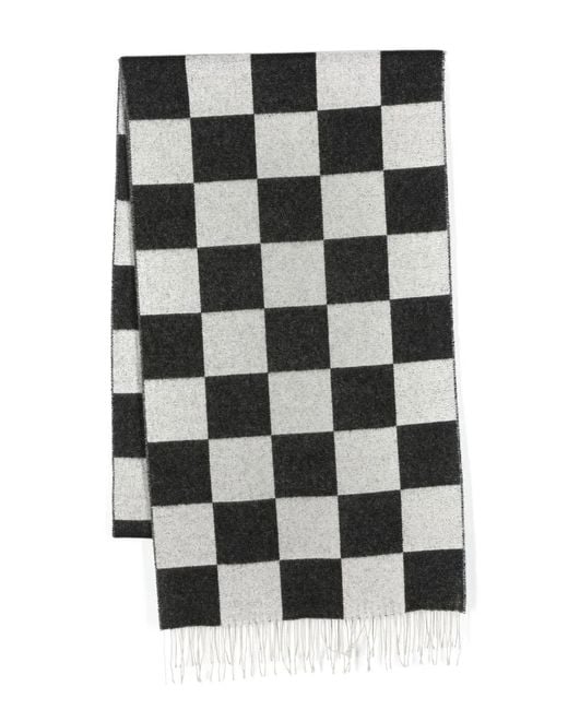 Amiri Black Checkerboard-Pattern Knit Scarf for men