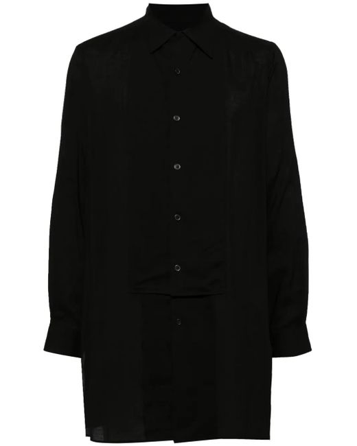 Yohji Yamamoto Black Double Front Placket Shirt for men